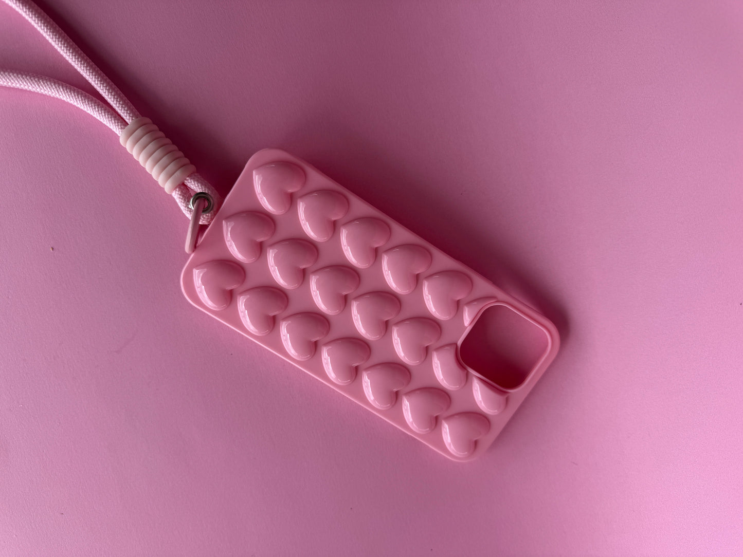 Pink Transparent Heart Case