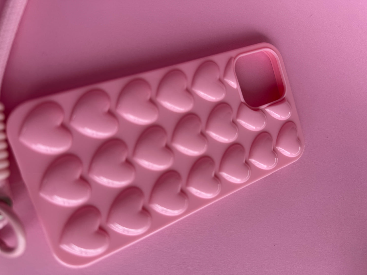 Pink Transparent Heart Case